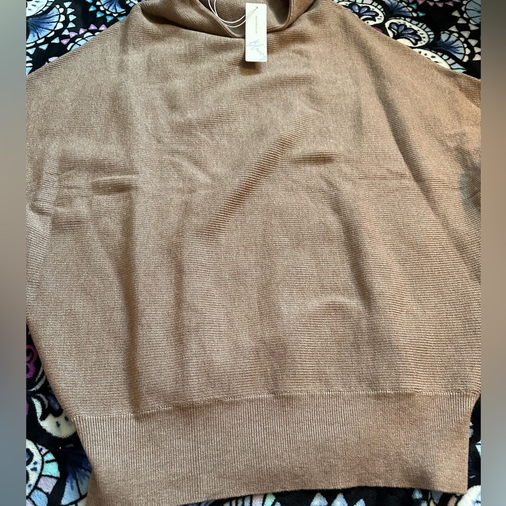 Bluivy Tan Cowl Neck Sweater NWT - Picture 3 of 4